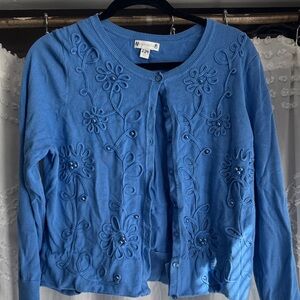 Blue Floral Women's Cardigan